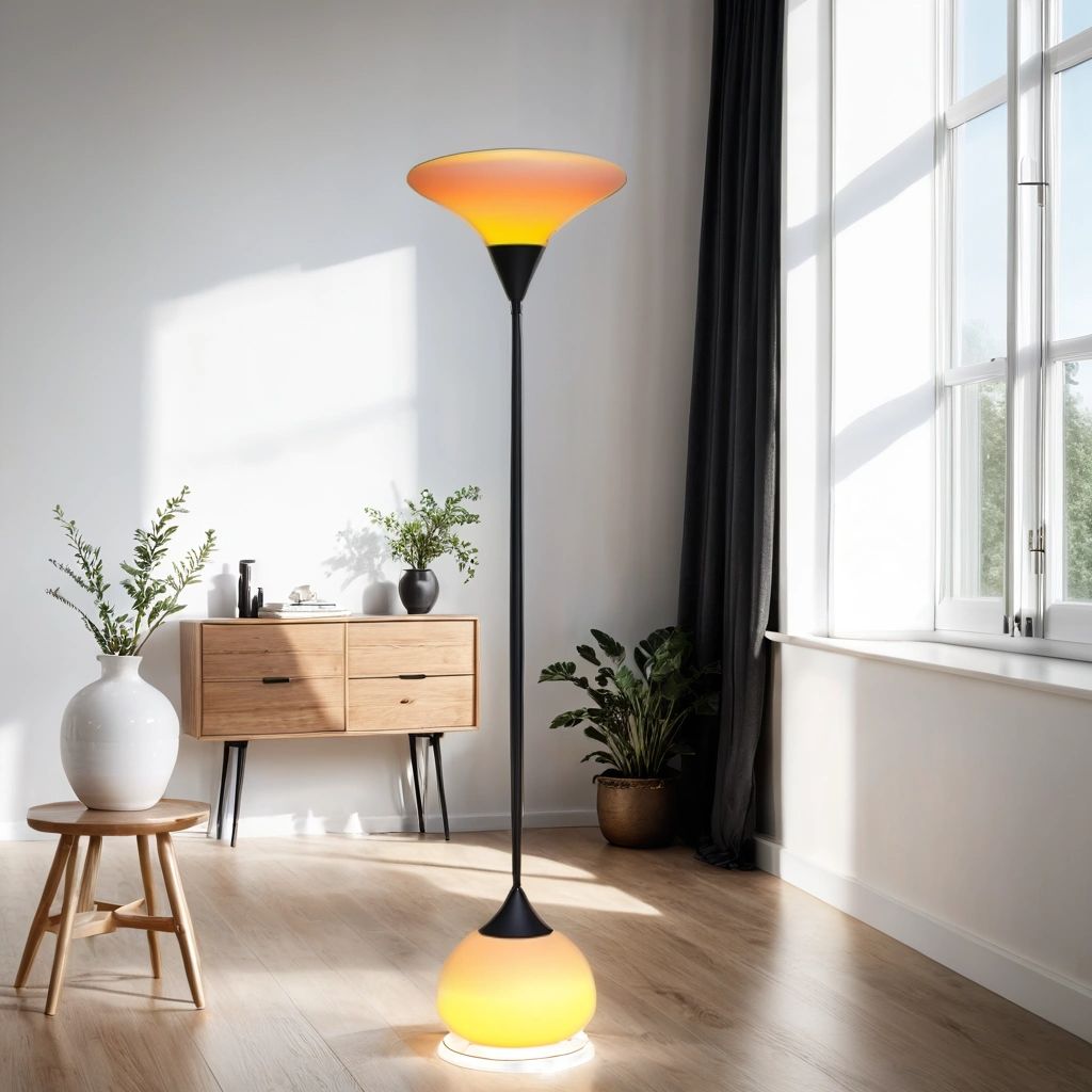 Dual-Lighting Adjustable Floor Lamp with PE Lampshade