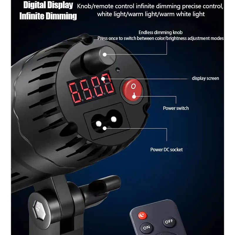 100W LED Photography Spotlight with Wireless Remote