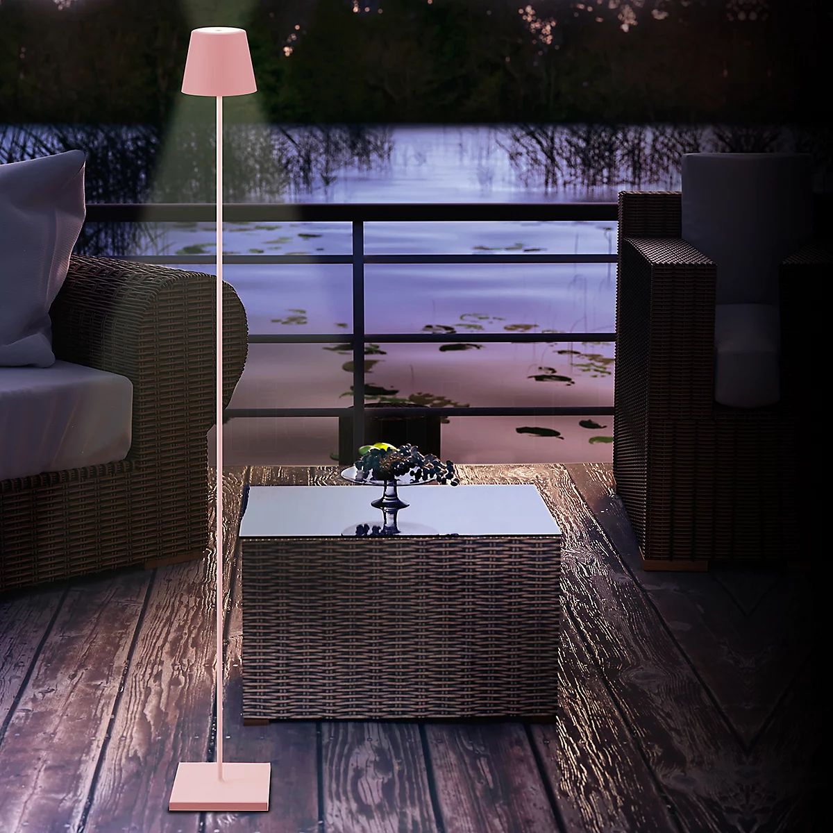 Cordless Stepless Dimmable LED Rechargeable Floor Lamp for Indoor and Outdoor Use