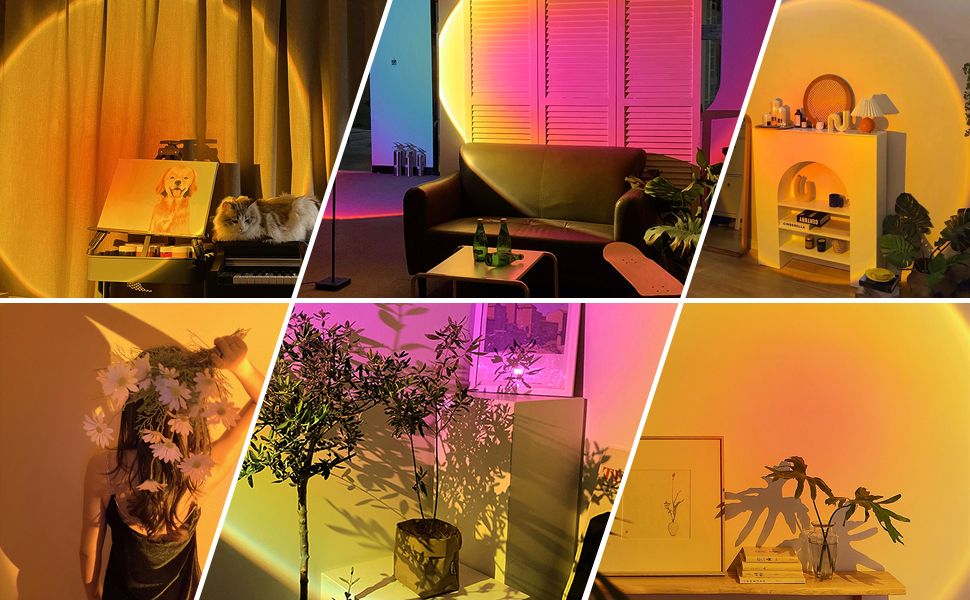 Smart Sunset Lamp with Alexa & App Control – Multicolor Projection for Ambiance