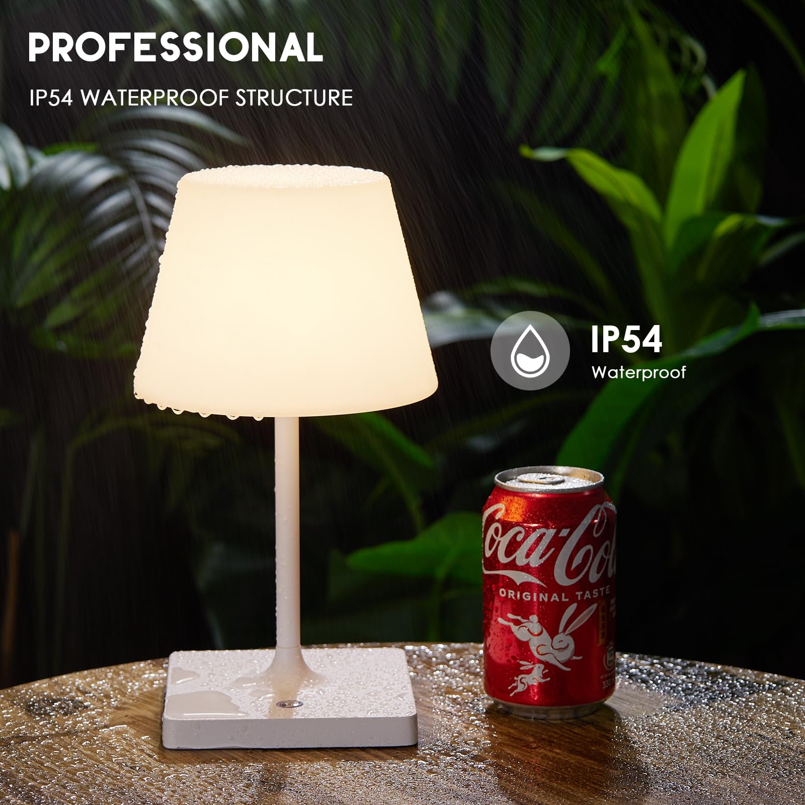 Cordless Waterproof Rechargeable Lamp for Restaurants and Outdoor Use