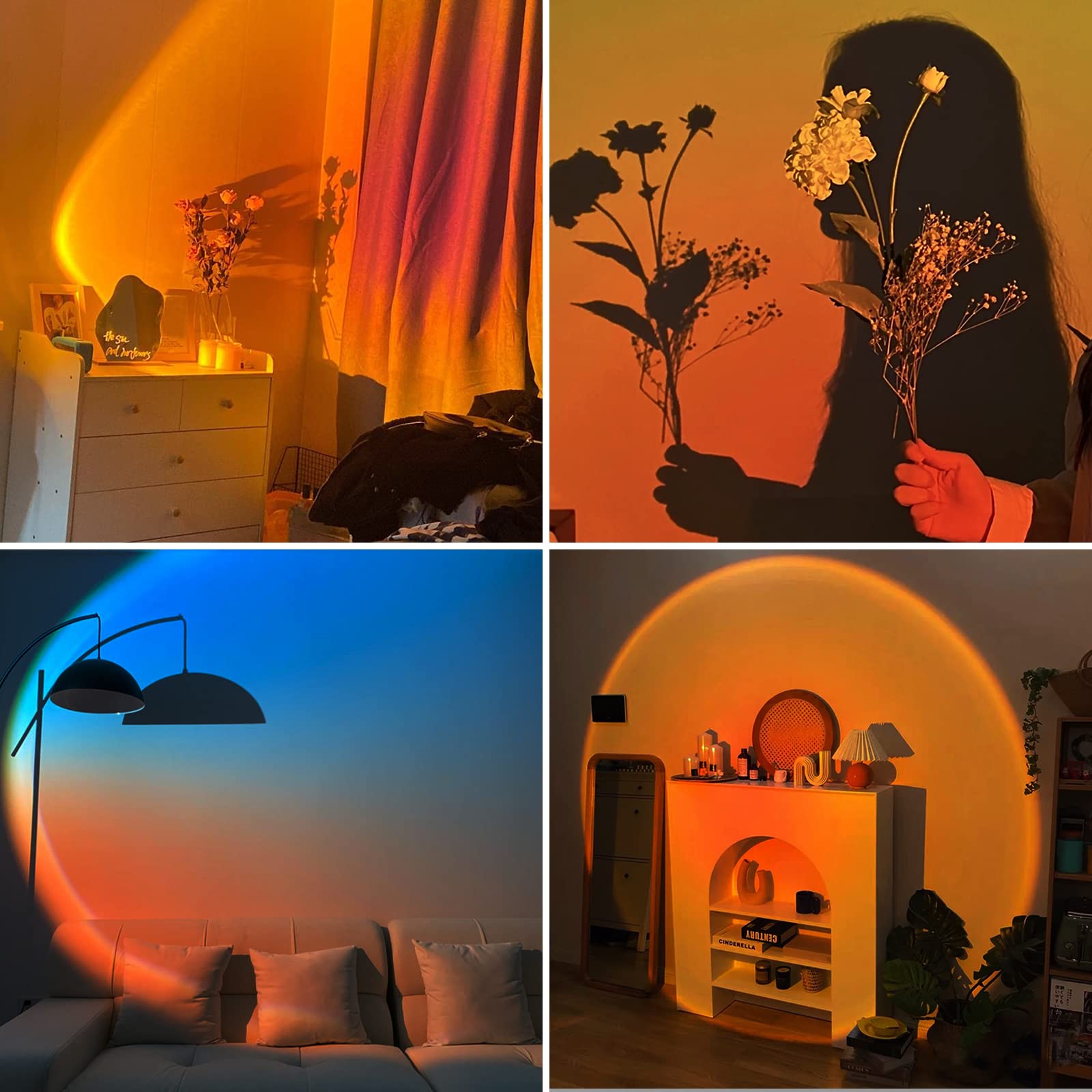 Smart Sunset Lamp with Alexa & App Control – Multicolor Projection for Ambiance