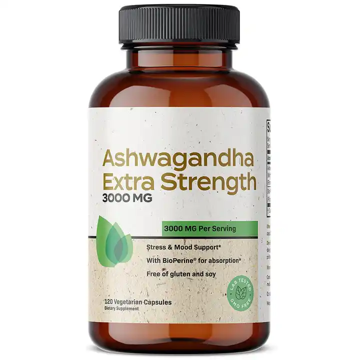 Ashwagandha Root Extract Powder Capsules Anti Anxiety Relieve Stress Herbal Ashwagandha Capsules