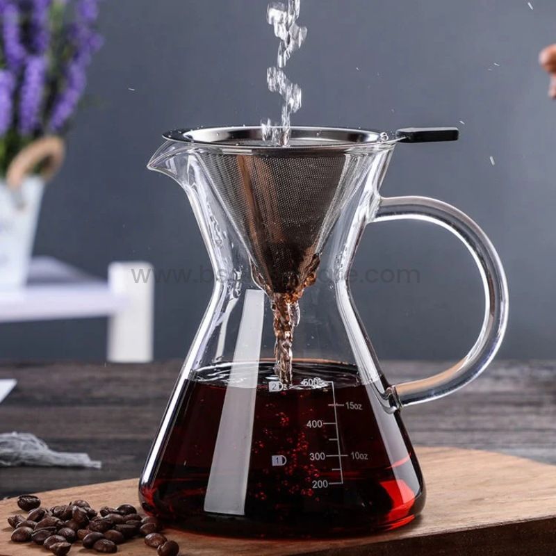 Stainless Steel Filter Glass Coffee Pot