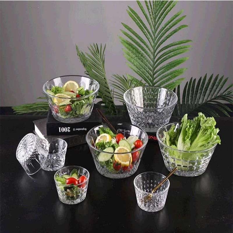 Glass fruit salad bowl