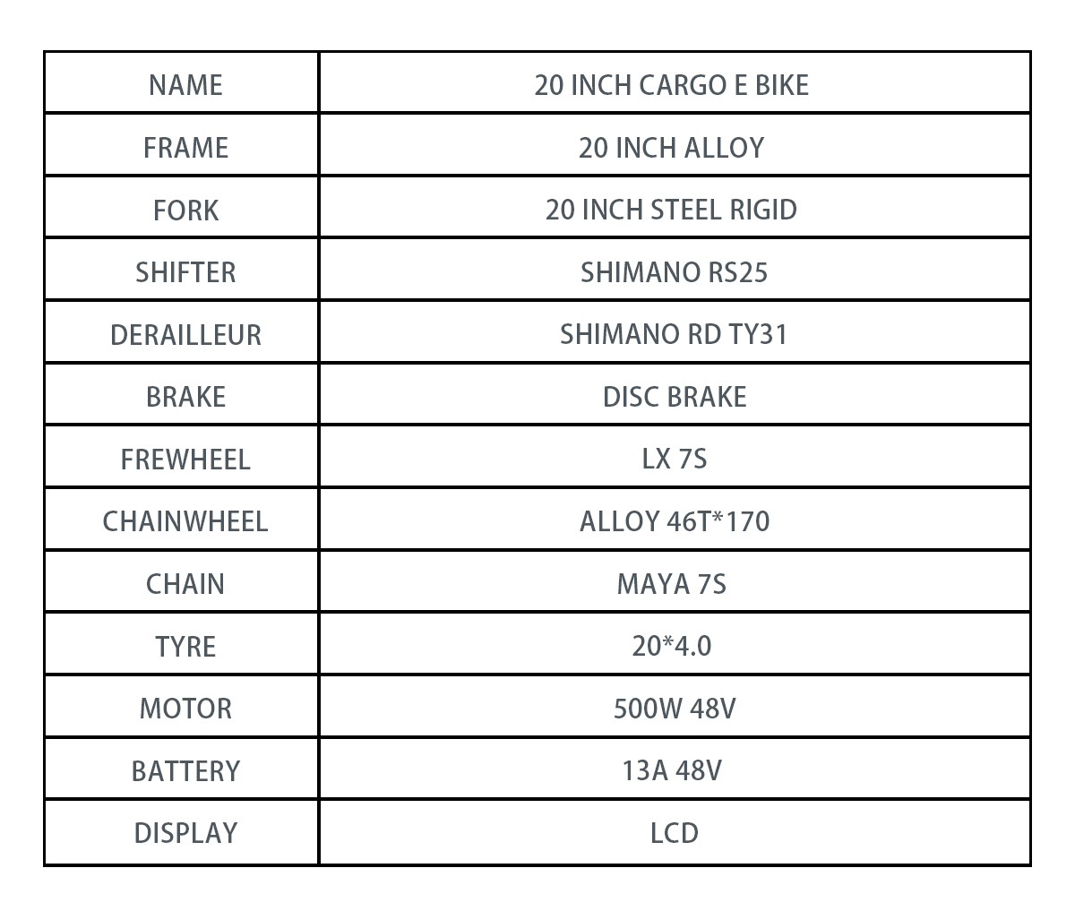 20 INCH CARGO E BIKE