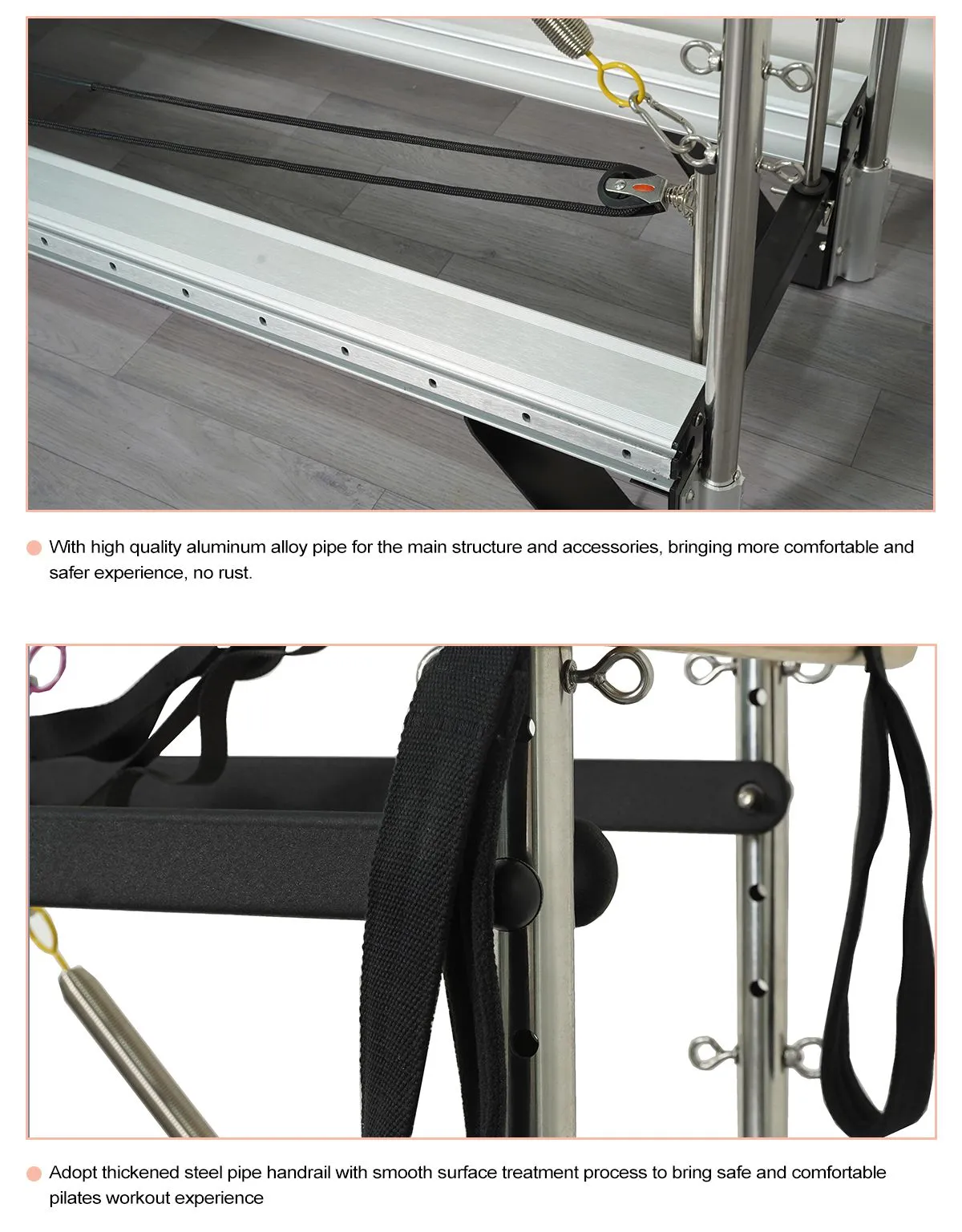 Aluminum Alloy Pilates Reformer With Towel