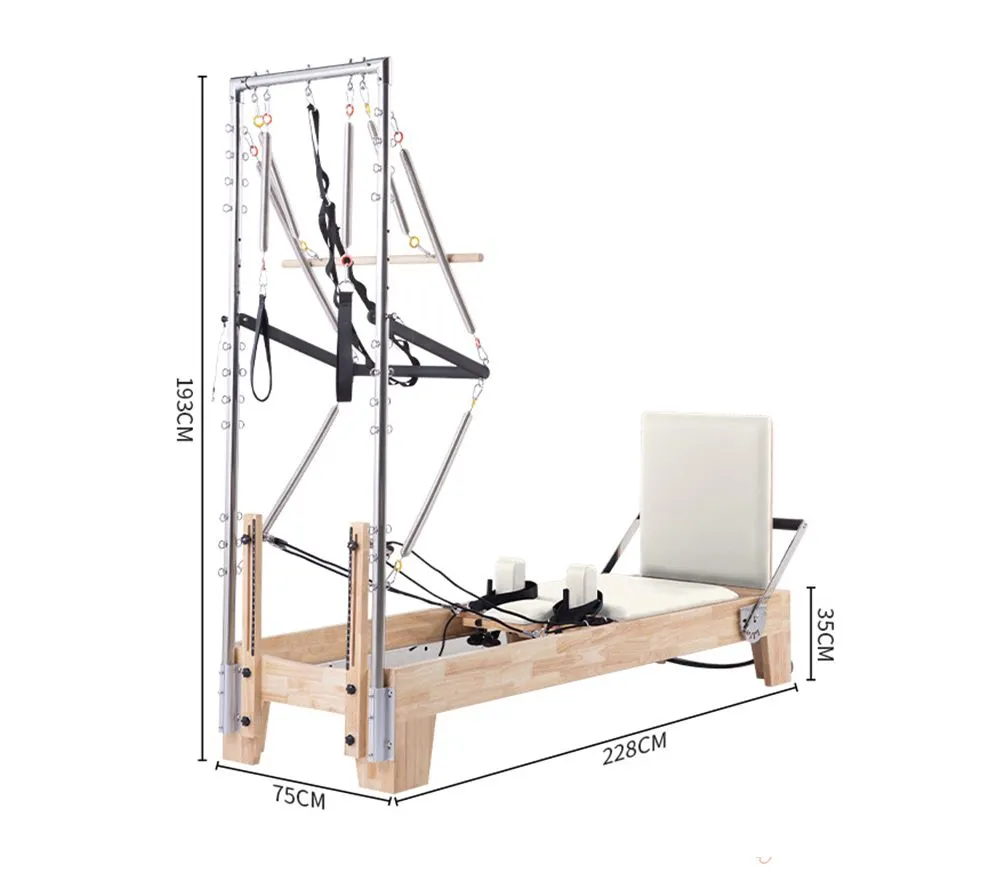 Studio Pilates Maple Reformer with Half Trapeze