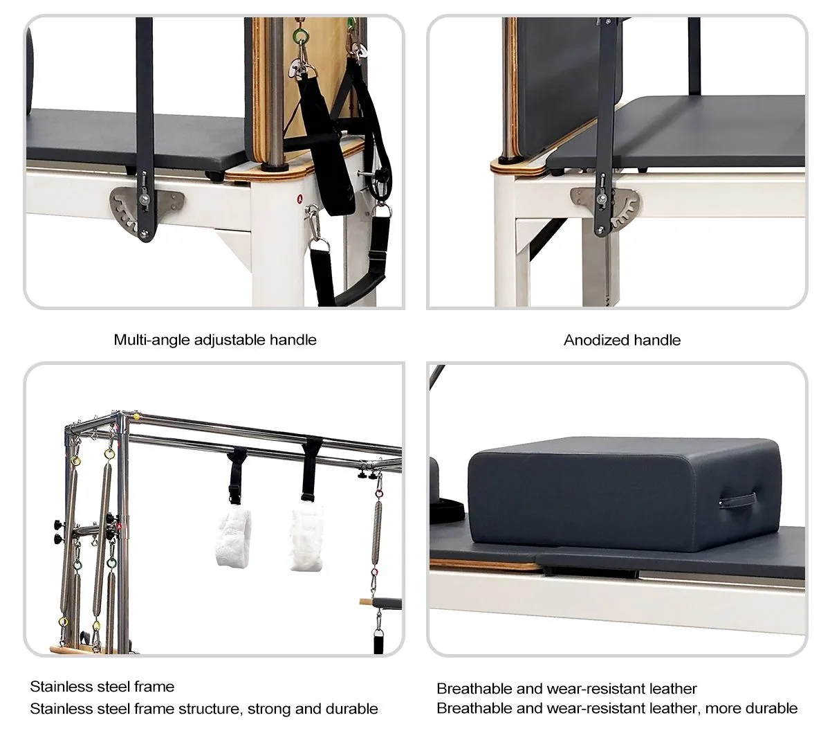 Aluminum Pilates Reformer Cadillac Pilates Core Bed with Full Tower