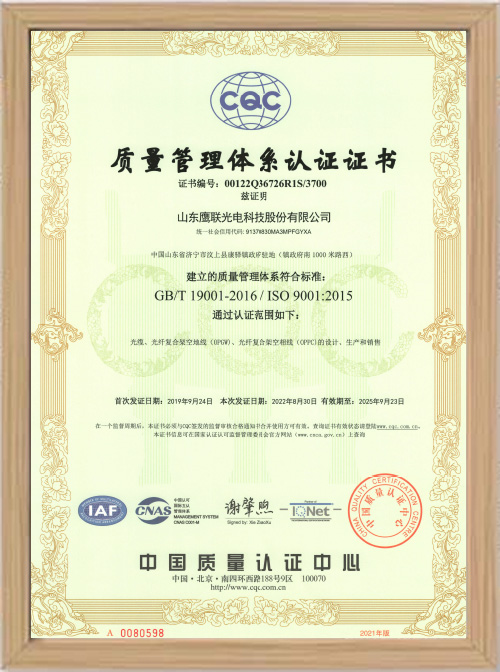 Certificate of Shandong Inlink Optoelectronic Technology Co., Ltd.