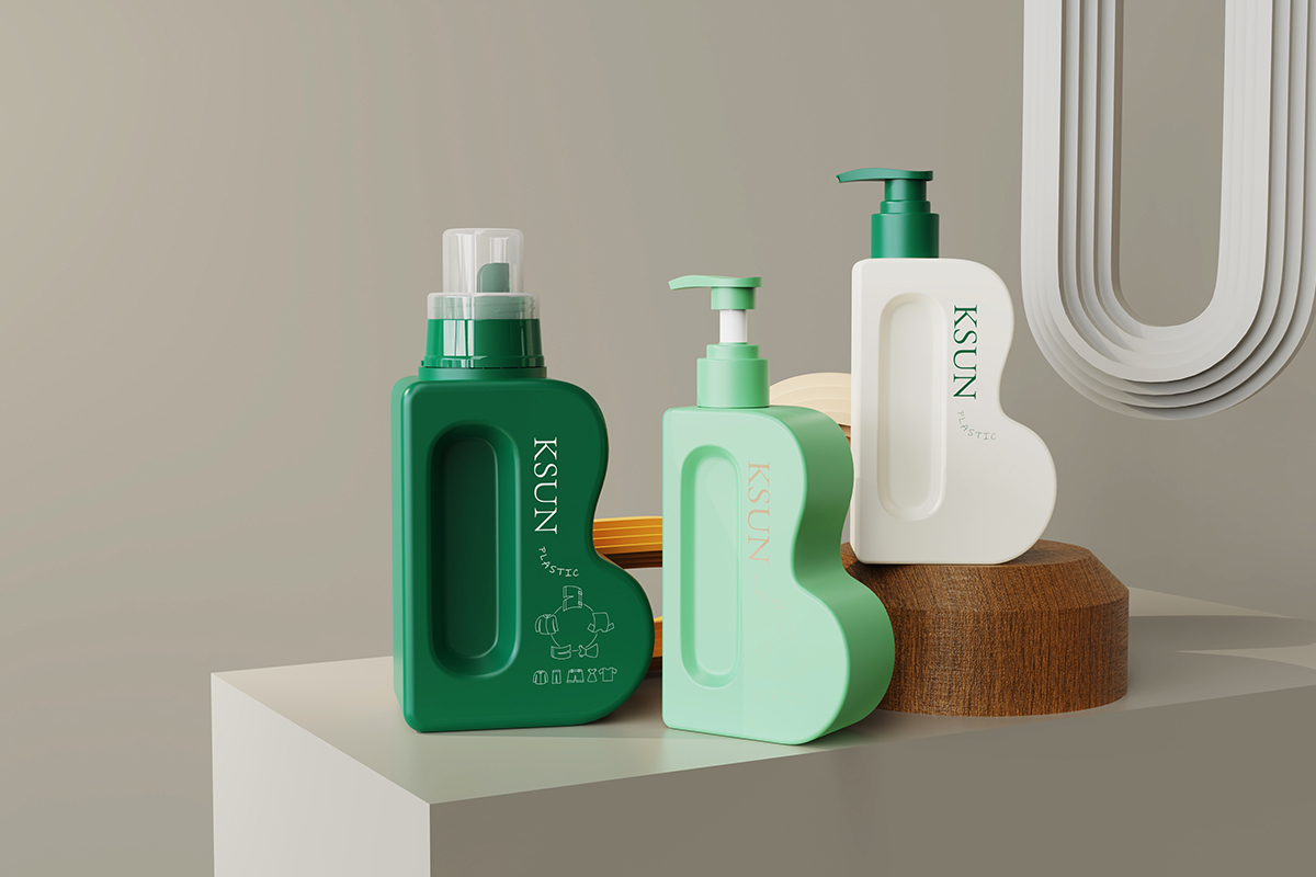 Luxury Custom Plastic Green Shampoo Bottles