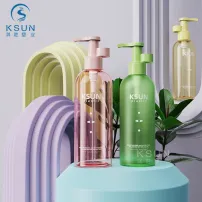 Custom Green Clear Plastic PETG Shampoo Bottle