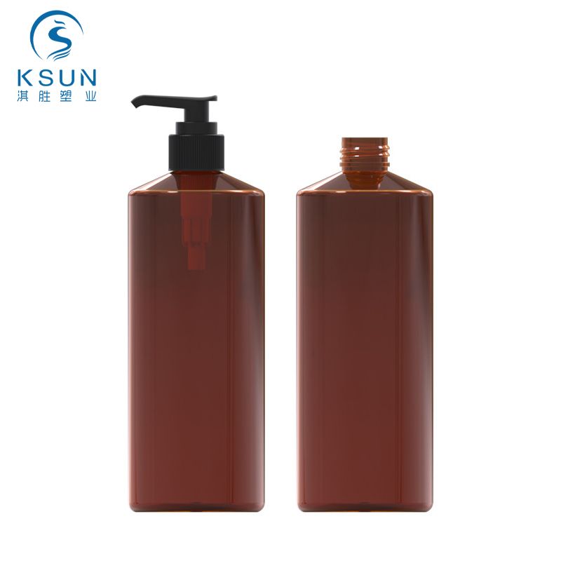 500ml PCR Brown Slanted Shoulder Shampoo Bottle