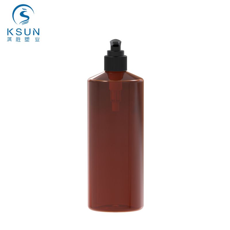 500ml PCR Brown Slanted Shoulder Shampoo Bottle