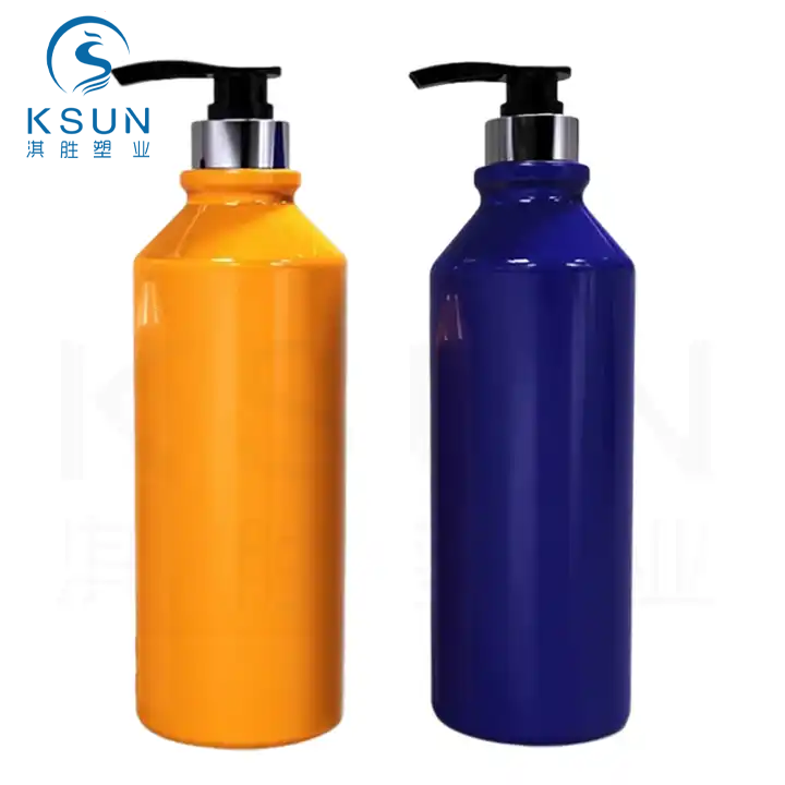 750ml Blue Orange PET Hair Conditioner Bottle