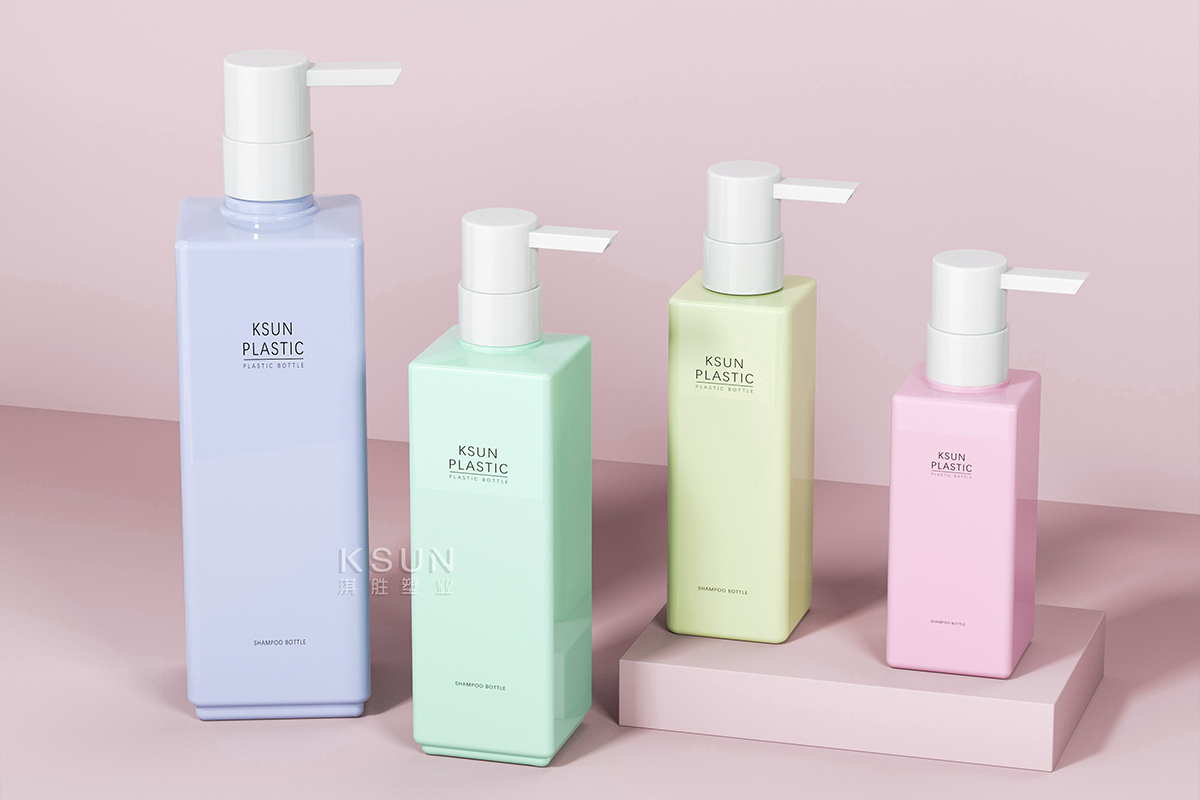 PET Skincare Packaging Square Shampoo Lotion Bottles