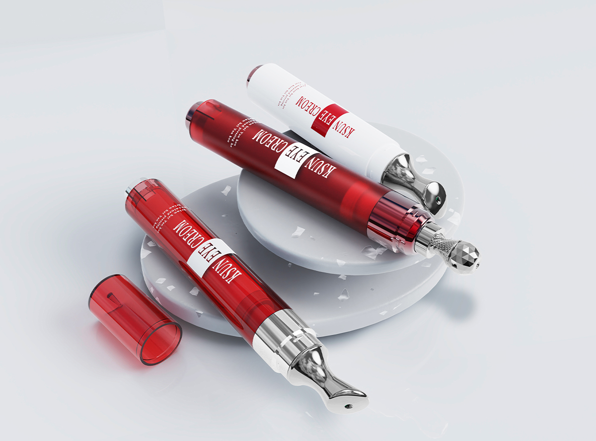 airless cosmetic syringe with metal head