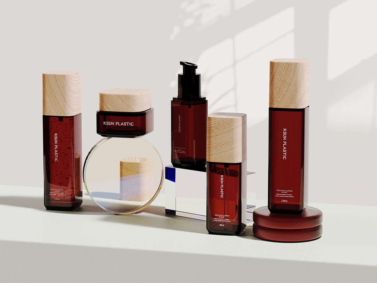 Private Label Red Square Cosmetic Bottle Set