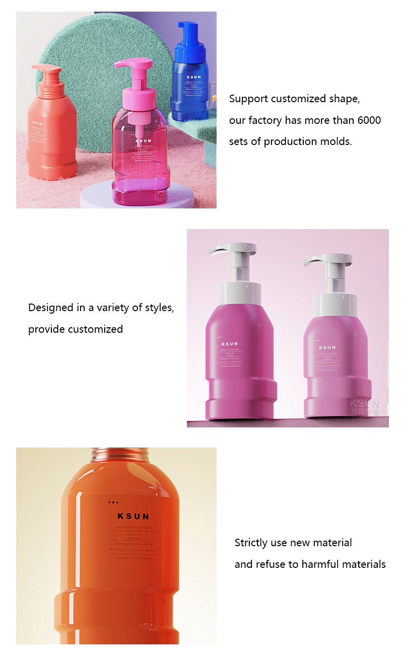 Unique 500ml PET Foam Dispenser Bottles