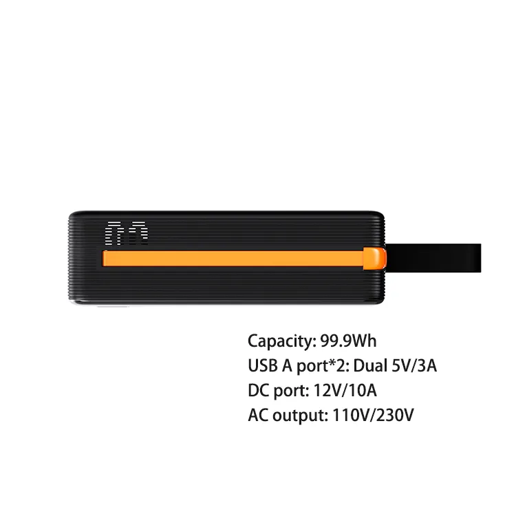 99.9Wh Mini Portable Power Station with Built-in Cable.