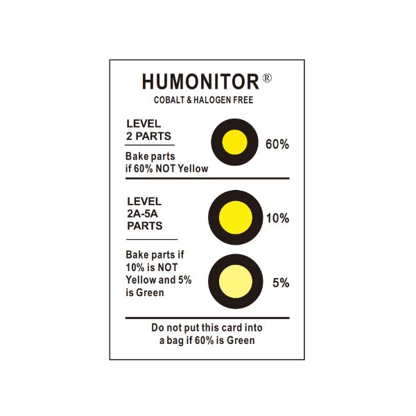  5-10-60% Cobalt & Halogen Free Humidity Indicator Card (HIC)