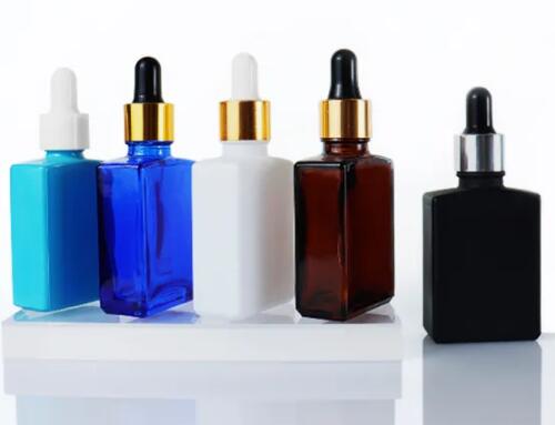 Square dropper serum glass bottles