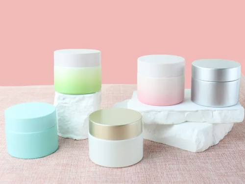 Coloured Glass Cosmetic Jars