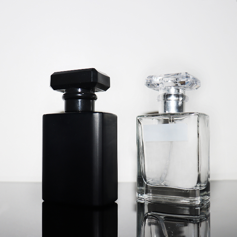 Black Frosted 30ml Square Glass Perfume Bottle