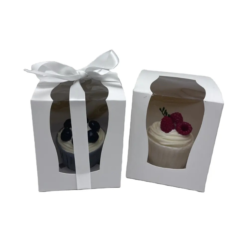 White Cupcake Packaging Box