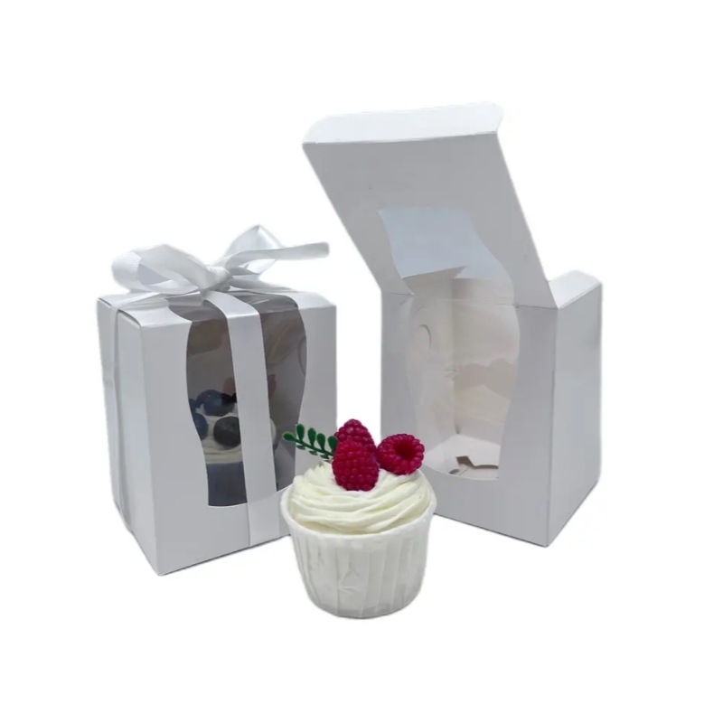 White Cupcake Packaging Box