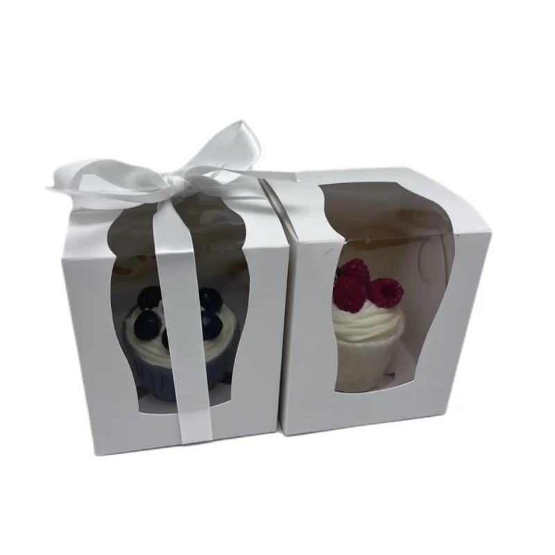 White Cupcake Packaging Box