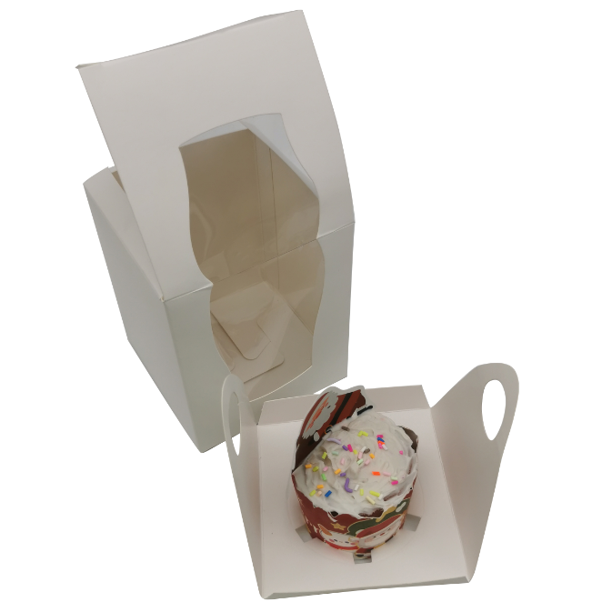 White Cupcake Box With Insert And Window