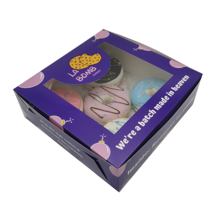 Donuts Cookies Box With PVC Transparent Window