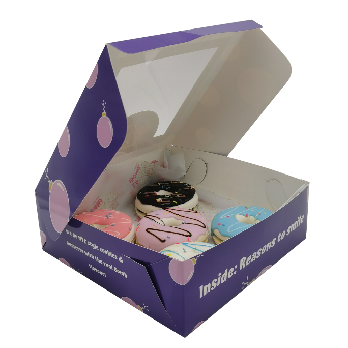 Donuts Cookies Box With PVC Transparent Window