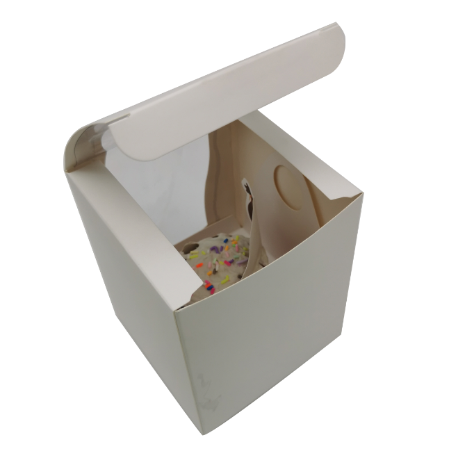 White Cupcake Box With Insert And Window