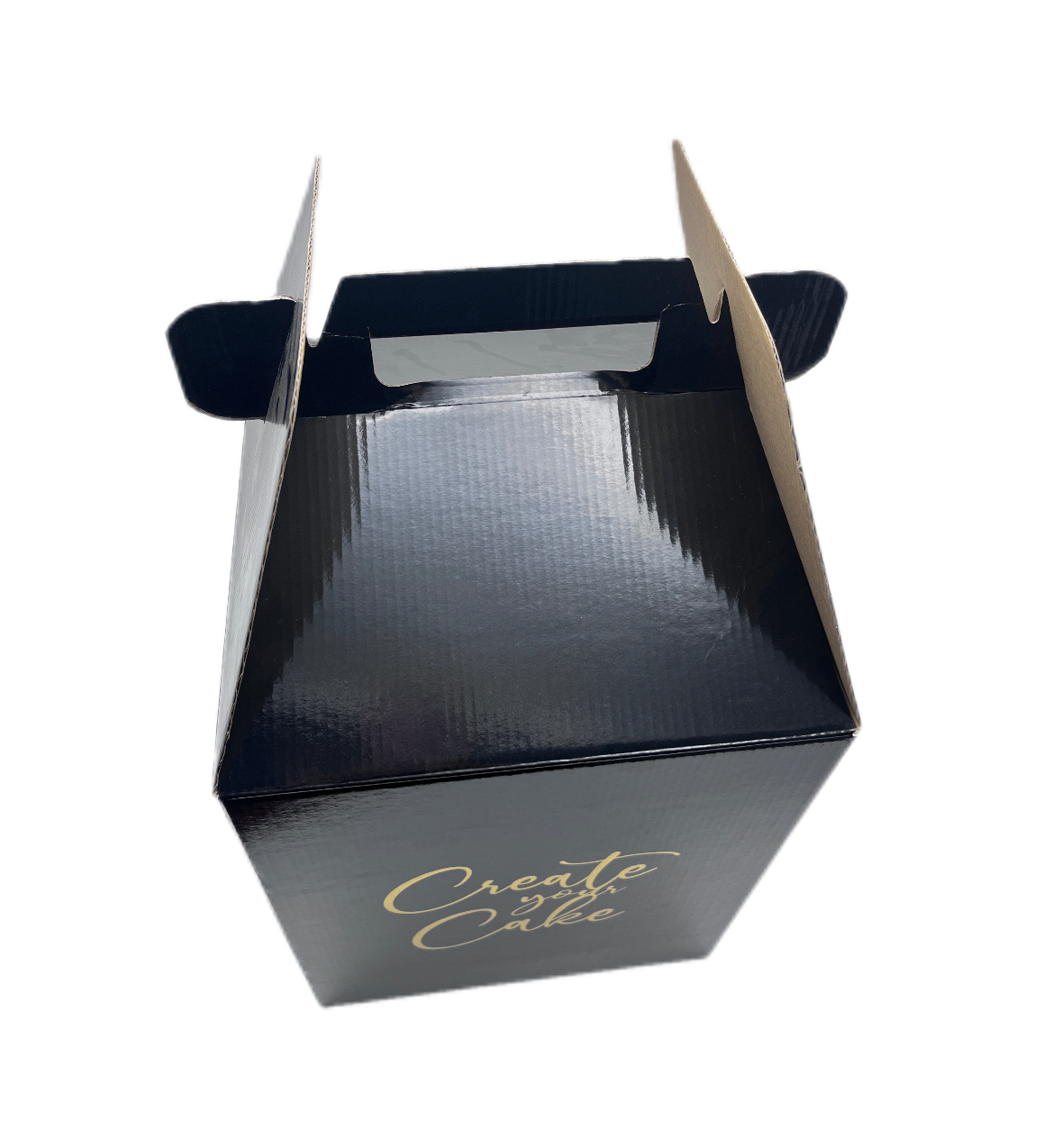 Black Corrugated Handle Tall Cake Box