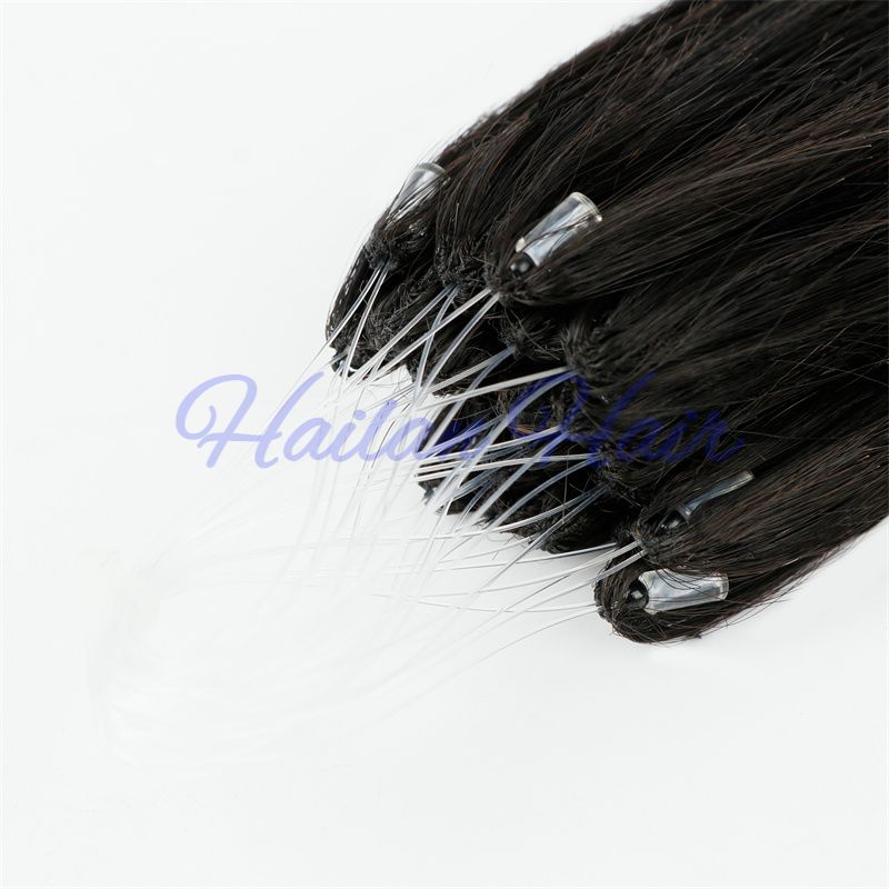6D feather hair extensions with top remy hair
