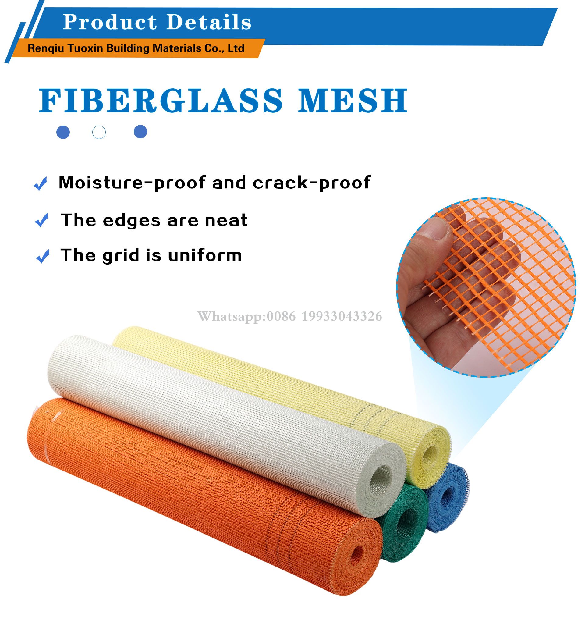 Alkali resistant EIFS Fiberglass Mesh Rolls plaster mesh for wall