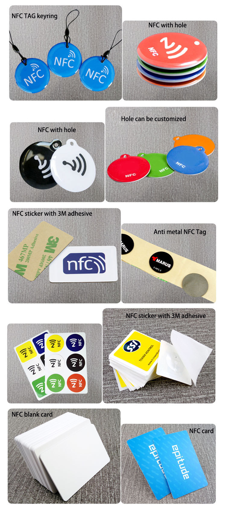 13.56Mhz Social Media Epoxy Coated NFC Sticker Tag