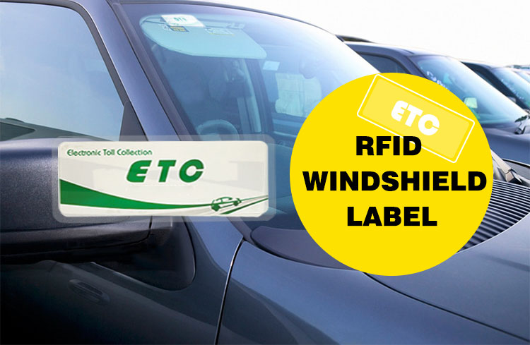 Passive Windshield UHF RFID Tag Sticker in Car