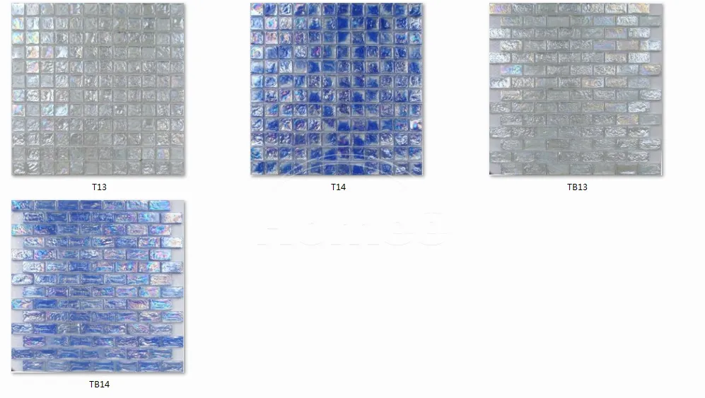 Shiny Blue Color Glass Mosaic Tile