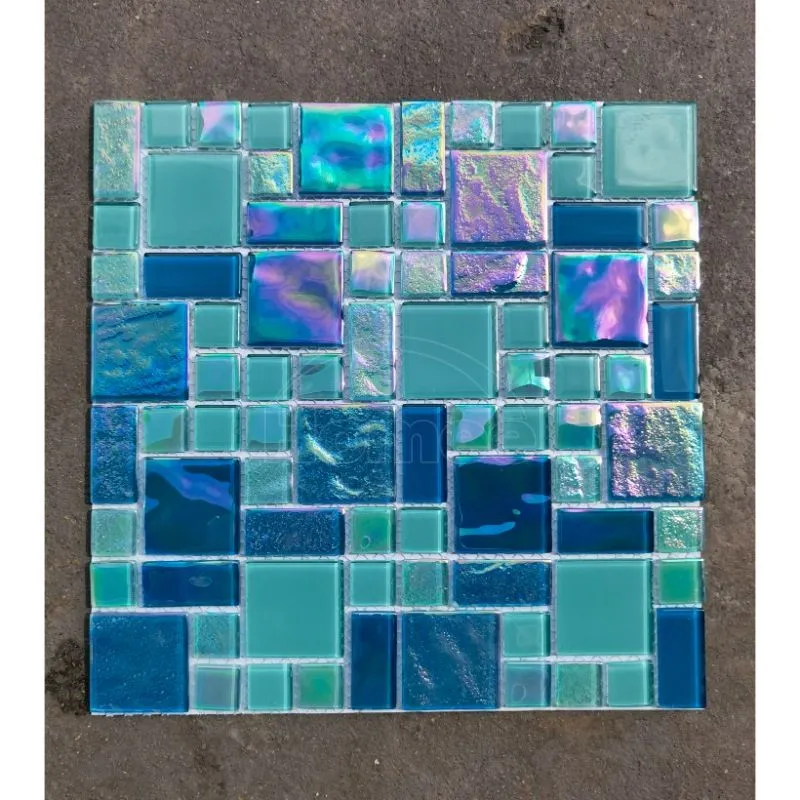 Iridescent Swimming Pool Glass Mosaic Tile