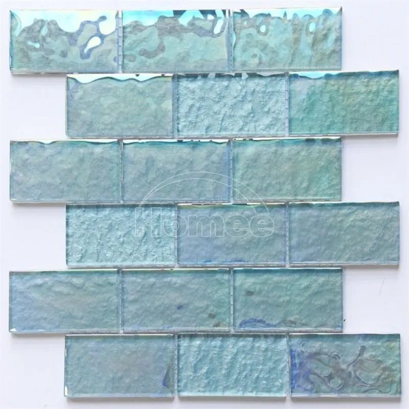 Irridesenct Green Glass Swimming Pool Mosaic Tiles
