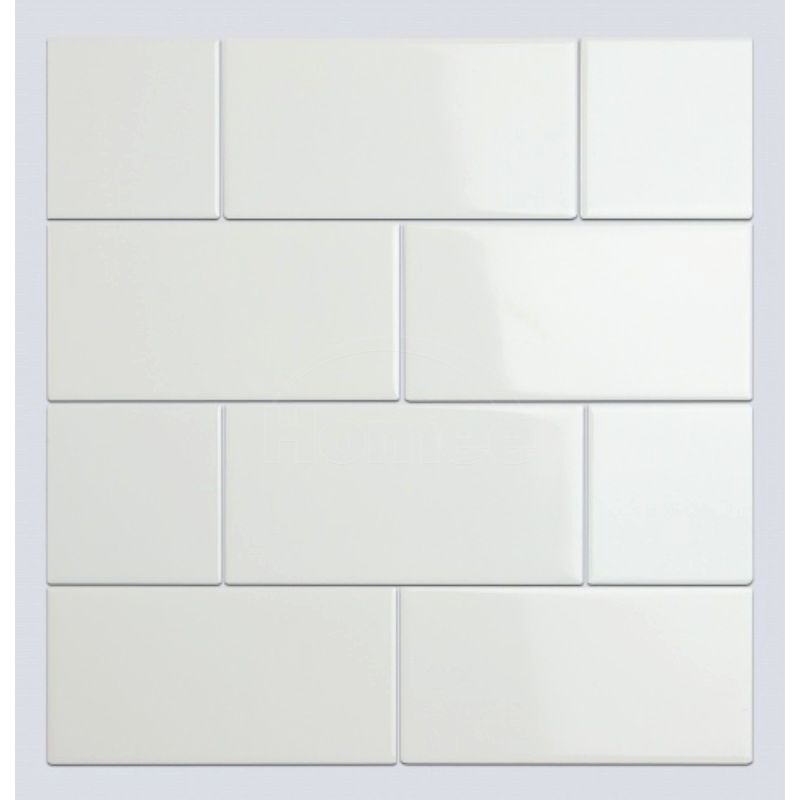 Basic White Polished Ceramic Subway Wall Tile