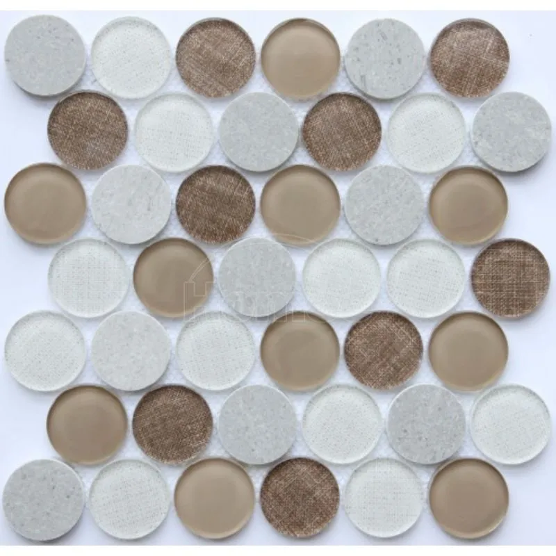 penny round mosaic tile,inkjet tile,glass mosaic tile
