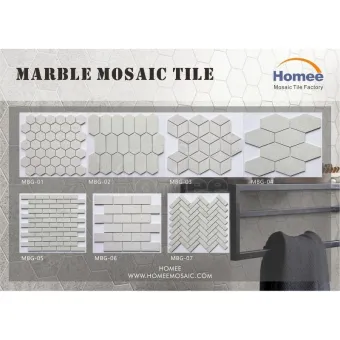 Carrara White Marble Tile Mesh-mounted