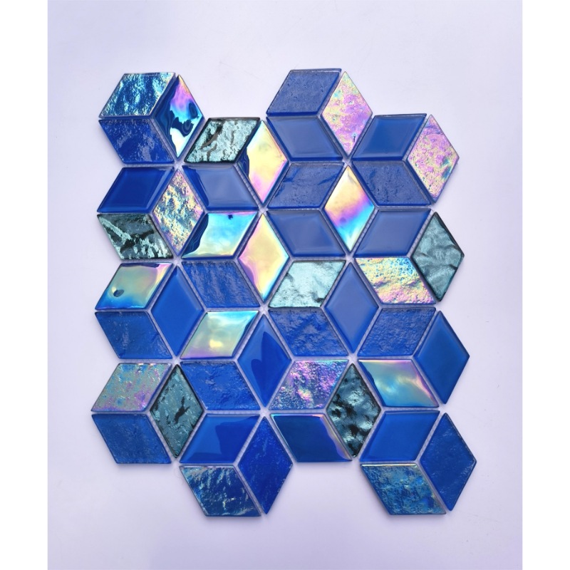 Blue Irregular Hexagon Swimming Pool Mosaic Tile