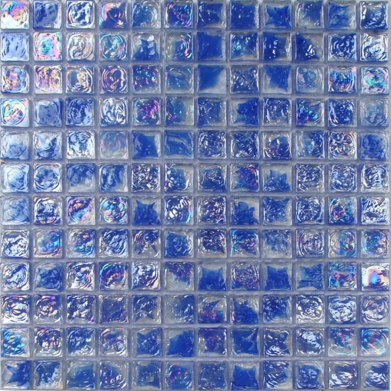 Shiny Blue Glass Mosaic Tile