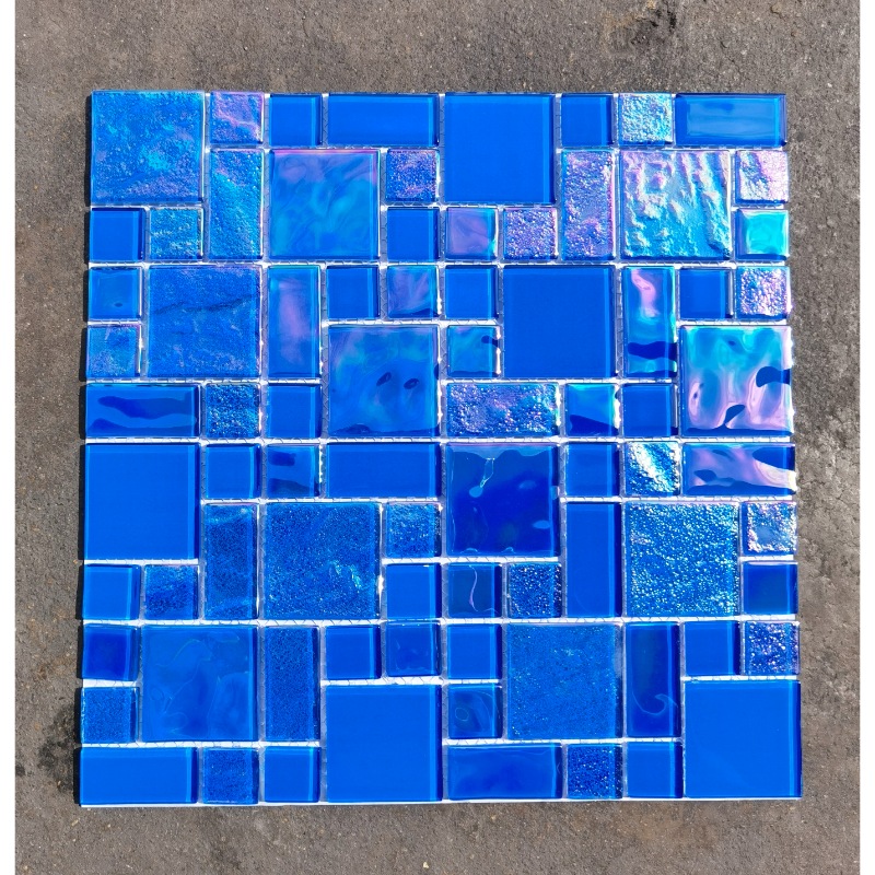 White Iridescent Swimming Pool Glass Mosaic Tile