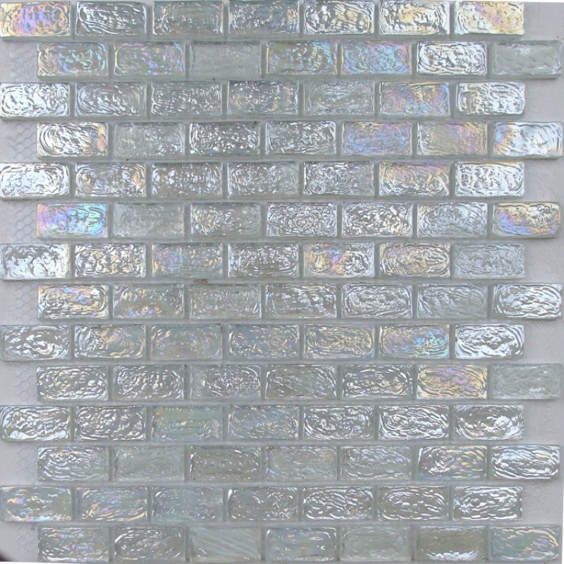 Shiny White Glass Mosaic Tile